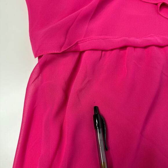 NWD MSK Barbie Pink Keyhole Neck Tiered Chiffon Gown Sleeveless Womens Medium M - Picture 16 of 16